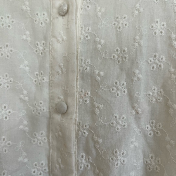 Cutest Attitude White Eyelet Embroidered Collared Mini Dress - Picture 6 of 7